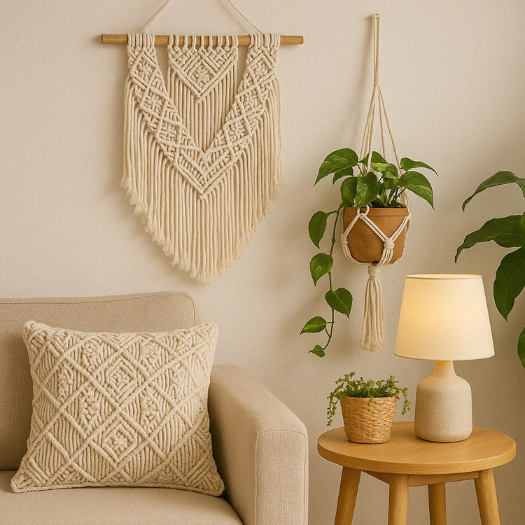 Cuerdas y cordones para macramé, decoración con macramé