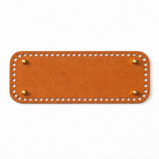 Base rectangular sintética marrón para bolsos (perforada)
