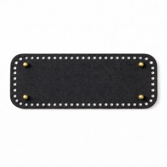 Base rectangular sintética negra para bolsos (perforada)