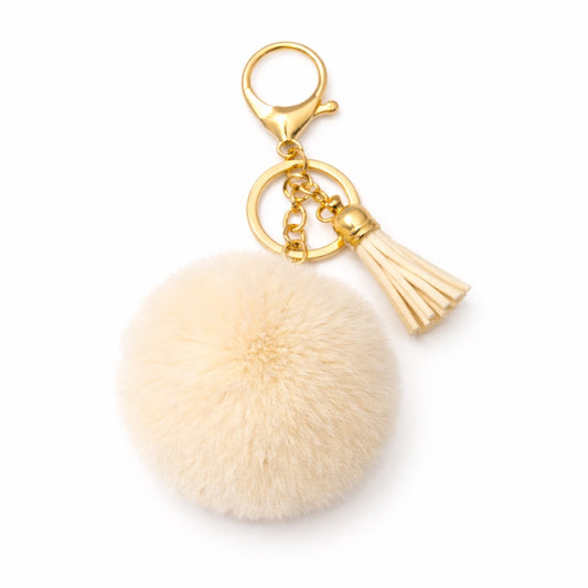 Charm Pompón Natural con Borla para bolso