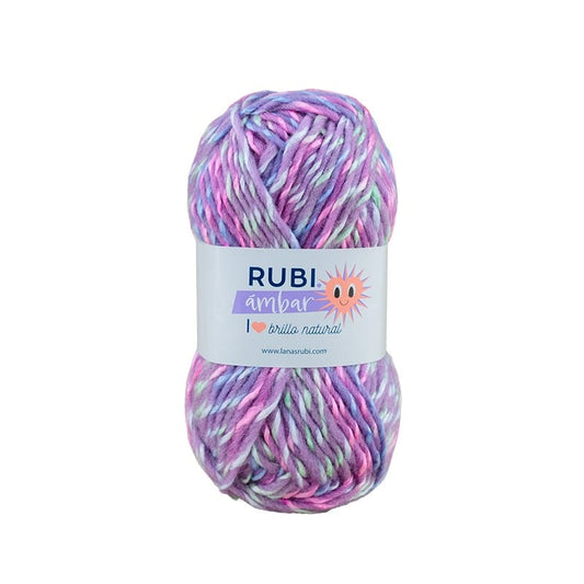 Ovillo Rubí Ámbar – Lana mecha multicolor 50g de lana y acrílico