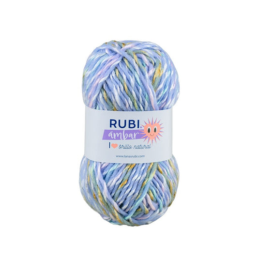 Ovillo Rubí Ámbar – Lana mecha multicolor 50g de lana y acrílico