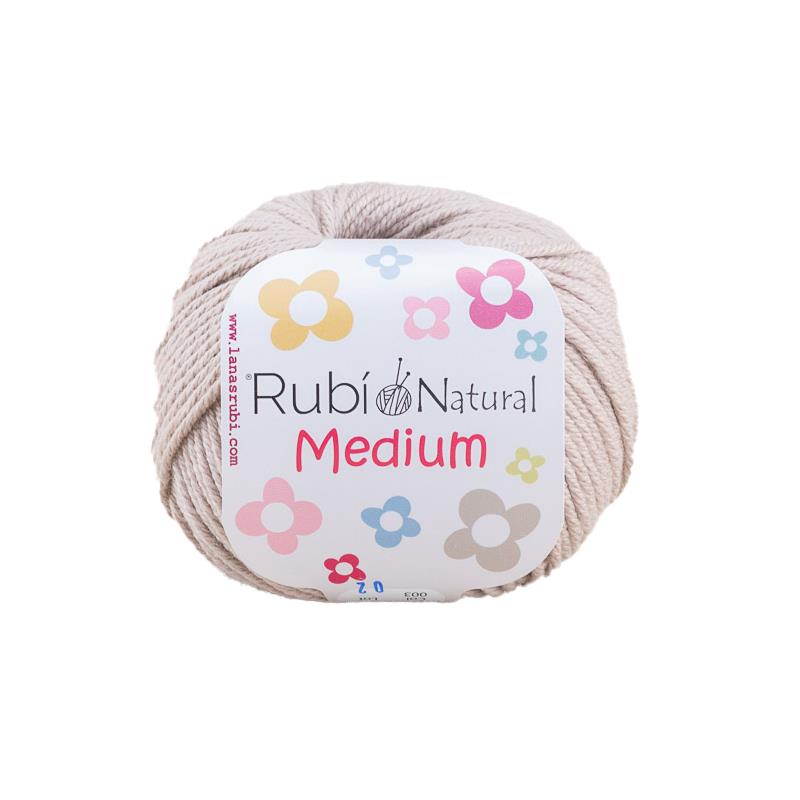 Ruby Natural Medium Ball – Cotton 50 g, medium thickness