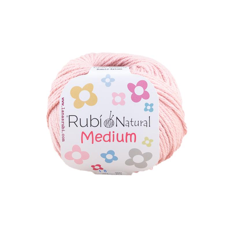 Ruby Natural Medium Ball – Cotton 50 g, medium thickness