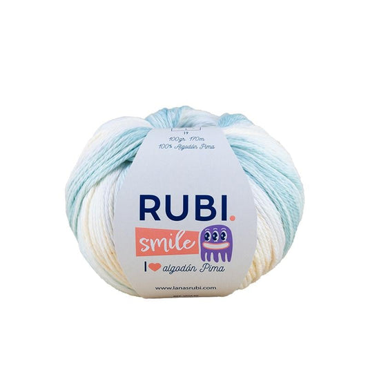 Ovillo Rubí Smile – Algodón Pima multicolor 100g