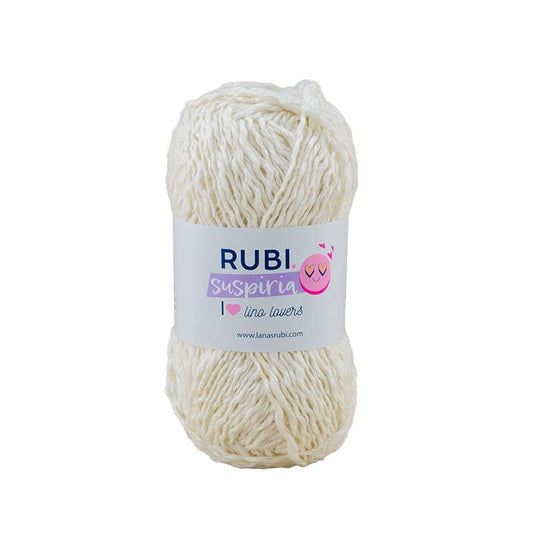 Ovillo Rubí Suspiria – Algodón y lino rizado 50g, prendas frescas