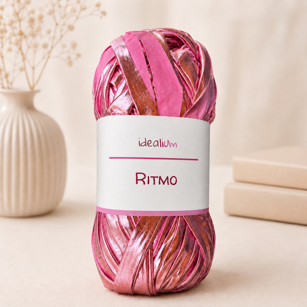 Ritmo · Trapillo metálico brillante para bolsos de fiesta R009 Rosa
