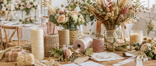 Rafia, cordón y trapillo para floristerías y bodas: materiales textiles para decorar con estilo natural