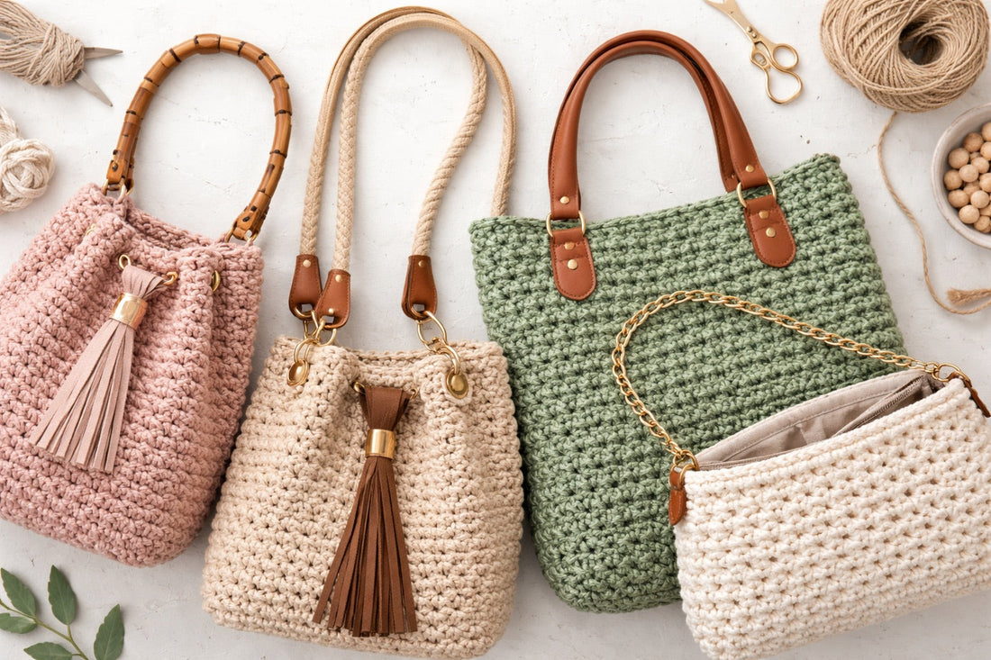 Bolsos de crochet y detalles artesanales
