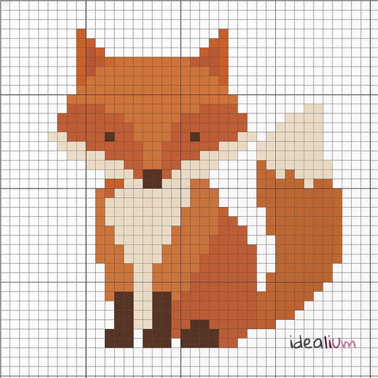 Zorro minimalista — Diagrama moderno de punto de cruz gratuito