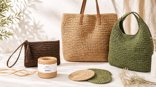 Ideas para tejer con rafia: bolso de verano tejido con rafia natural
