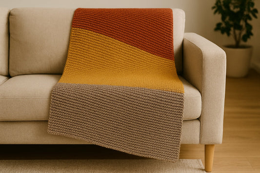 Manta de Sofá Latte | Patrón - extendida en sofá