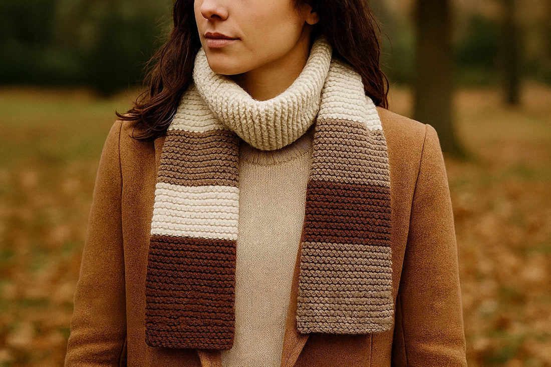 Bufanda Moka · Patrón de bufanda a rayas