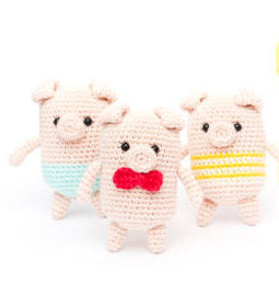 patron para tejer amigurumi tres cerditos de ganchillo