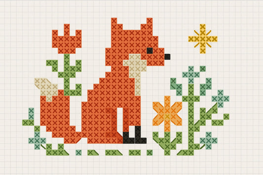 diagrama de punto de cruz zorro 