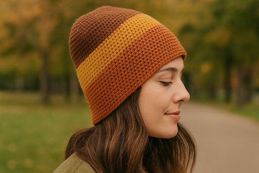 gorro tejido a ganchillo para mujer