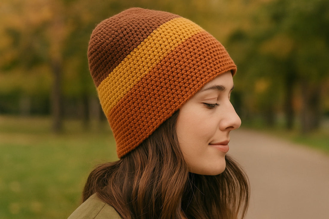 gorro tejido a ganchillo para mujer