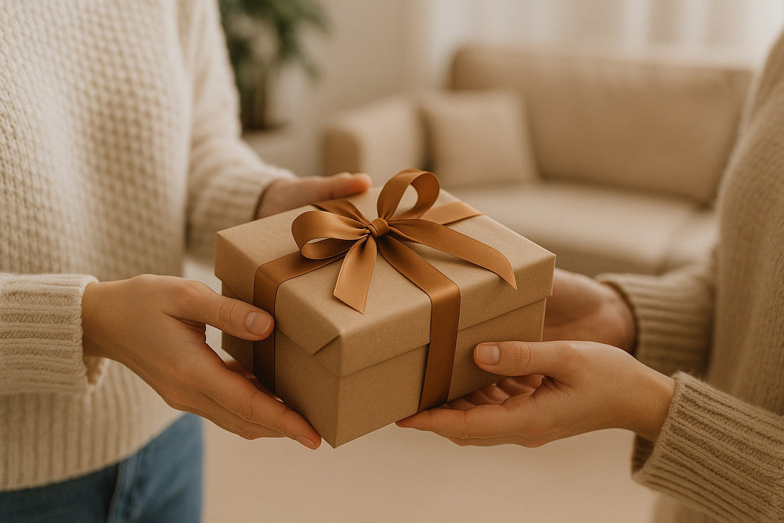 intercambio de regalos sobre luz suave