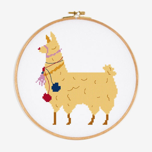llama en punto de cruz