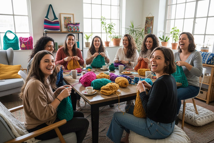 Material para talleres de crochet y punto