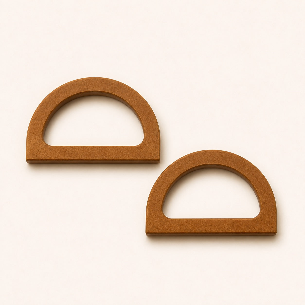 Semi-circular wooden handbag handles · 12 cm · Pair