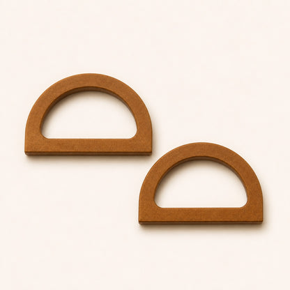 Semi-circular wooden handbag handles · 12 cm · Pair