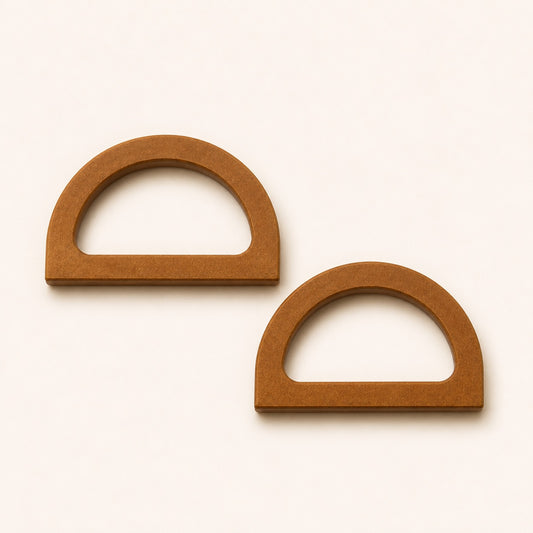 Asas de madera semicirculares para bolso de mano · 12 cm · Par