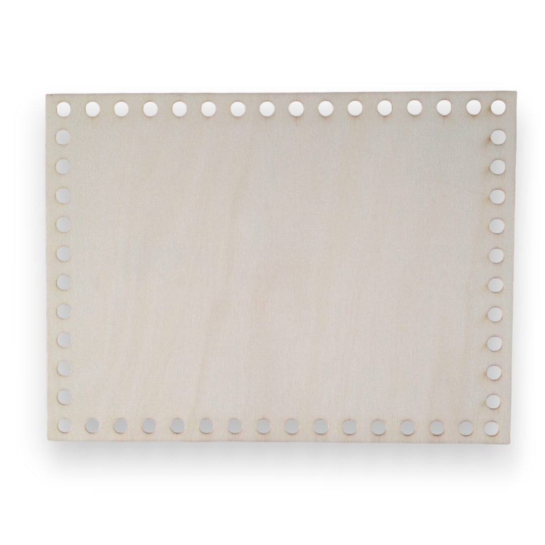 Base de madera rectangular para tejer 20 × 15 cm