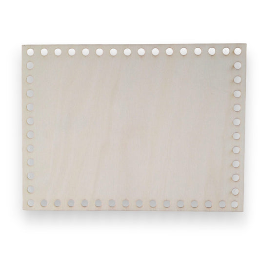 Base de madera rectangular para tejer 20x15 cm