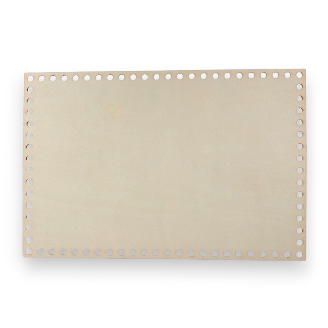 Base de madera rectangular para tejer 30 × 20 cm