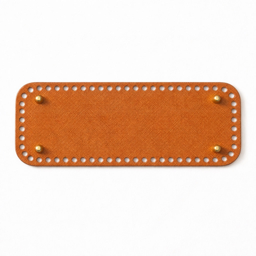 Base rectangular sintética marrón para bolsos (perforada)