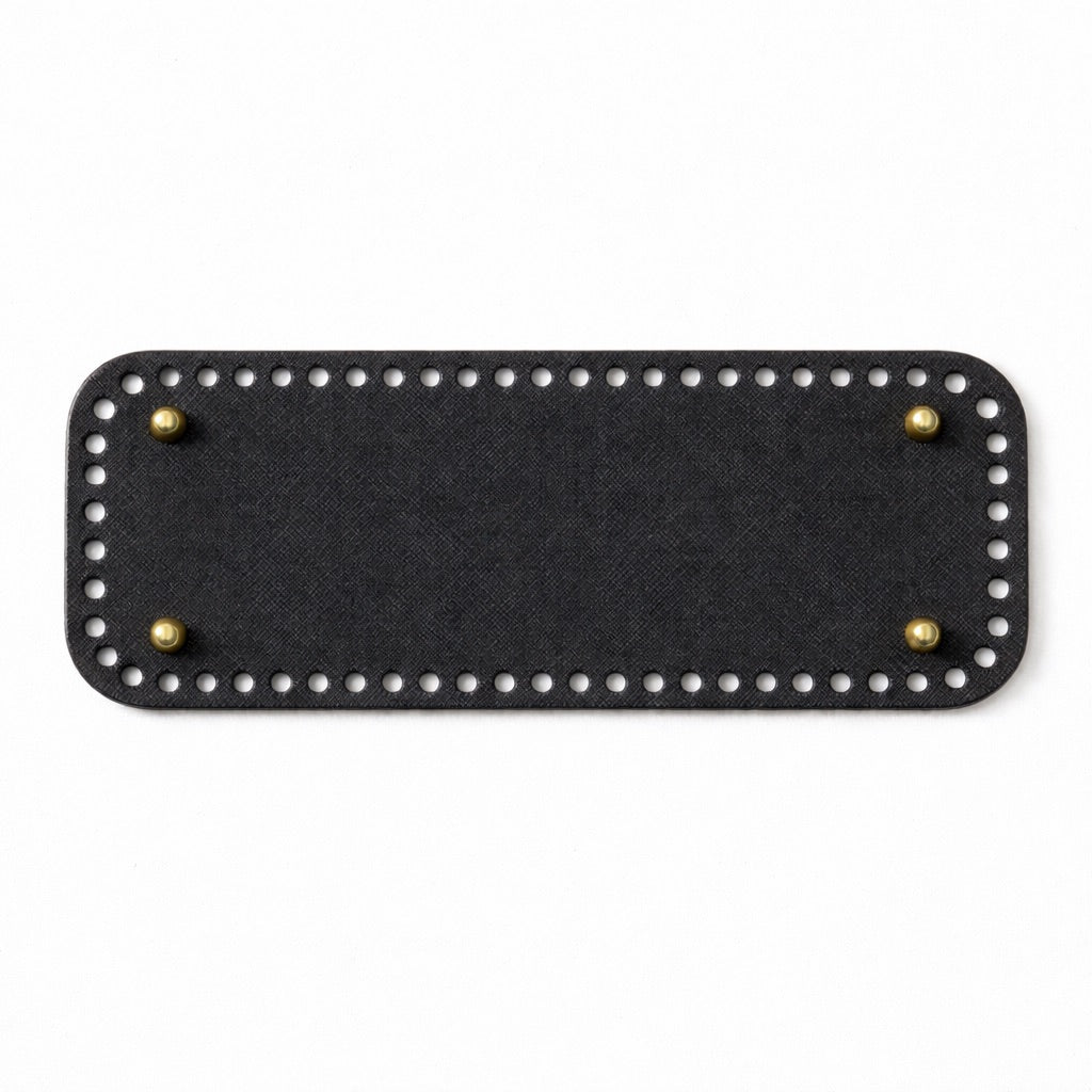 Base rectangular sintética negra para bolsos (perforada)