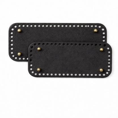 Base rectangular sintética negra para bolsos (perforada)