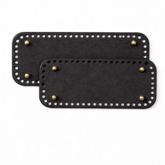 Base rectangular sintética negra para bolsos (perforada)