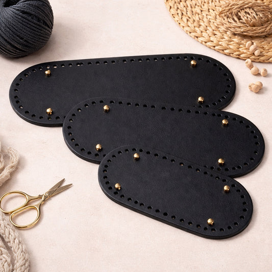 Base ovalada sintética negra para bolsos (perforada)