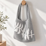 Kit La Ramita – Saco tote em croché – Nature · Algodão básico suave e versátil (Cor) 108 Cinzento-claro
