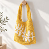 Kit La Ramita – Saco tote em croché – Nature · Algodão básico suave e versátil (Cor) 101 Amarelo