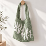 Kit La Ramita – Saco tote em croché – Nature · Algodão básico suave e versátil (Cor) 129 Verde-sálvia