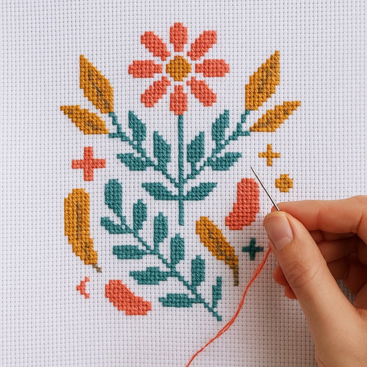 Bordado en Tela Aida 14 blanca 50x50 cm para punto de cruz y bordado