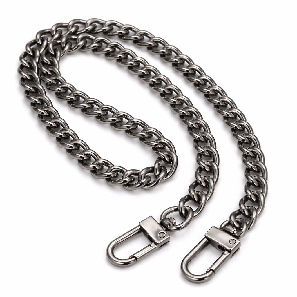 Cadenas metálicas para bolso con mosquetón – 50 cm y 100 cm Negro