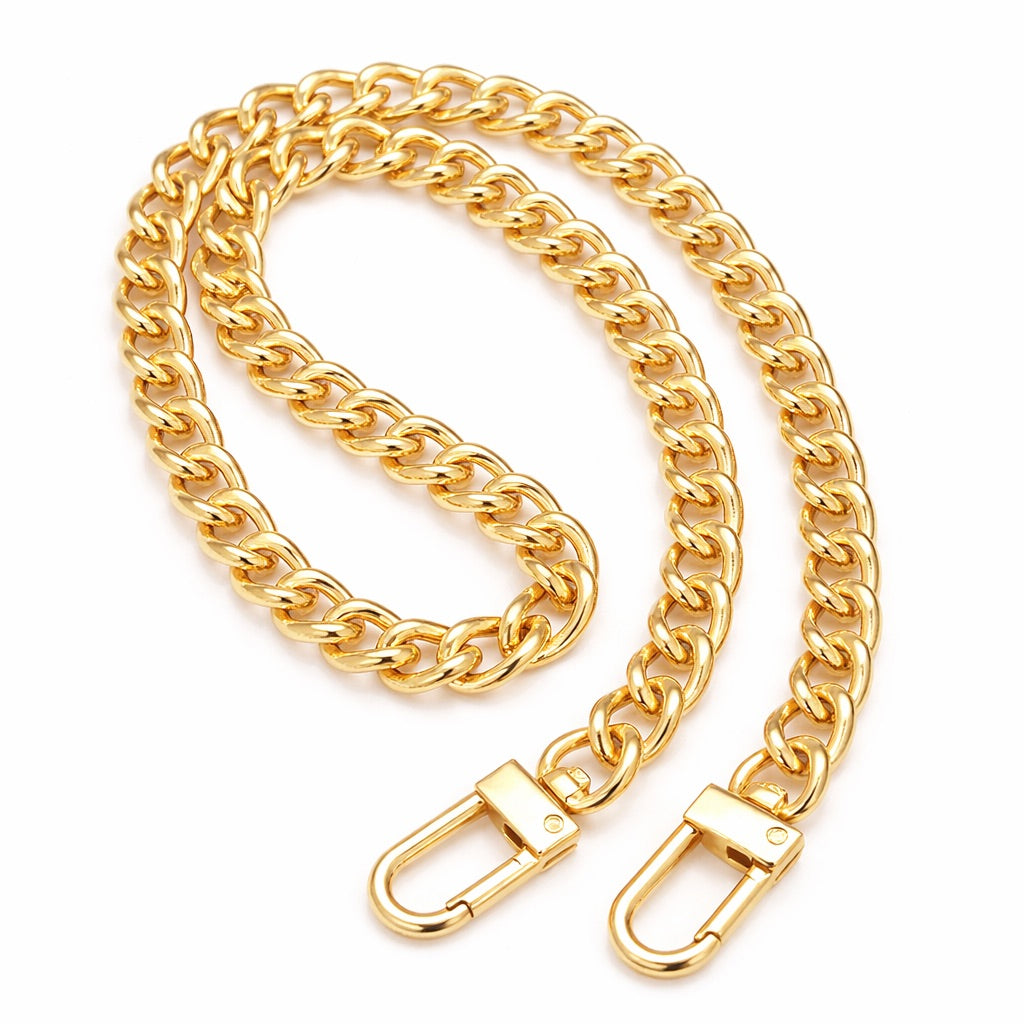 Cadenas metálicas para bolso con mosquetón – 50 cm y 100 cm Dorado