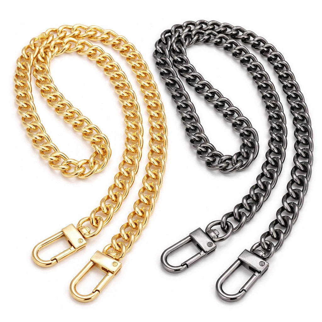 Cadenas metálicas para bolso con mosquetón – 50 cm y 100 cm