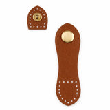 Snap closure with perforated tab for handbag  – Color Marrón