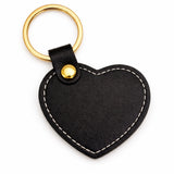Faux leather heart charm for bag – Color Negro