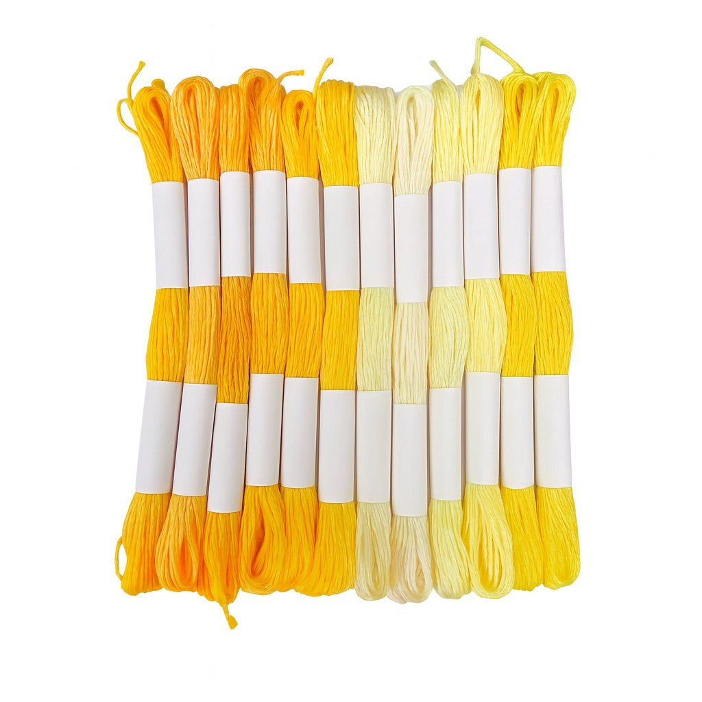 Mouliné Thread – Pack of 12 Skeins in Yellow Tones