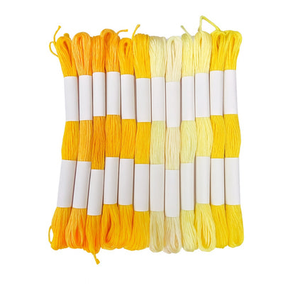 Mouliné Thread – Pack of 12 Skeins in Yellow Tones
