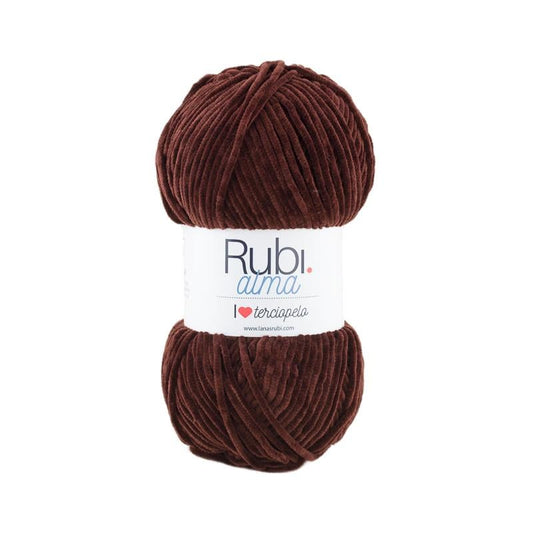 Ovillo Rubí Alma – Poliéster terciopelo 100 g, tacto suave