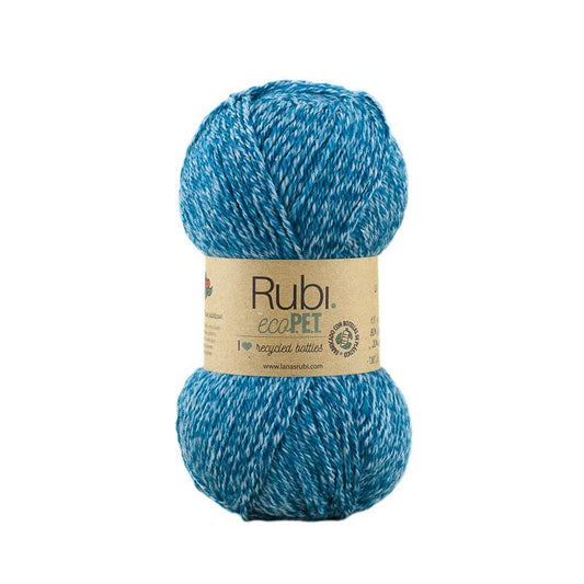 Ovillo Rubí Eco PET – Fibra reciclada de botellas, 100 g, sostenible