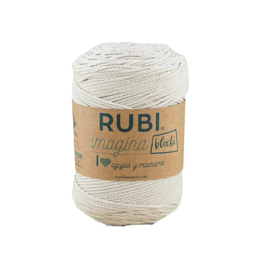 Ovillo Rubí Imagina Blocki – Algodón reciclado 200 g, complementos