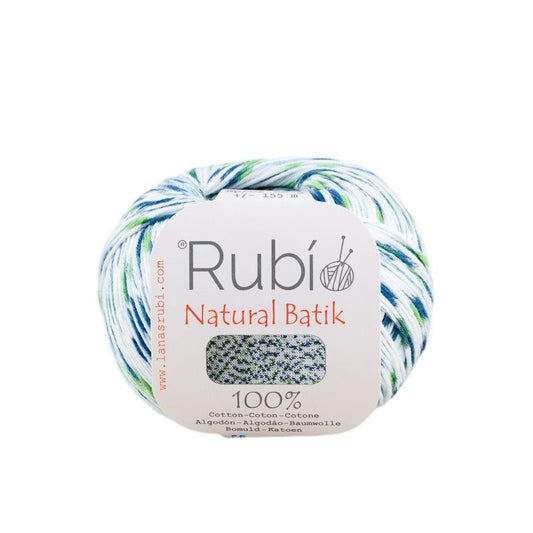 Ovillo Rubí Natural Batik – Algodón multicolor 50 g